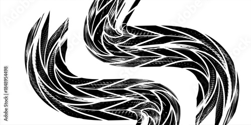 Auto tire tread grunge element. Car and motorcycle tire pattern, wheel tyre tread track. Black tyre print. Vector illustration isolated on white background.Print