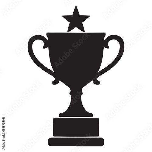 Award trophy icon vector silhouette 