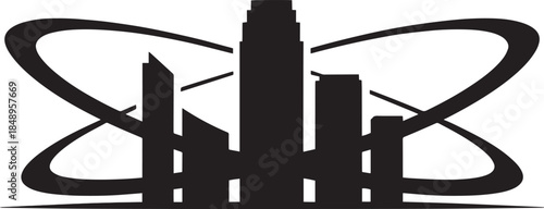 City skyline vector modern urban landscape buildings silhouette architecture design cityscape