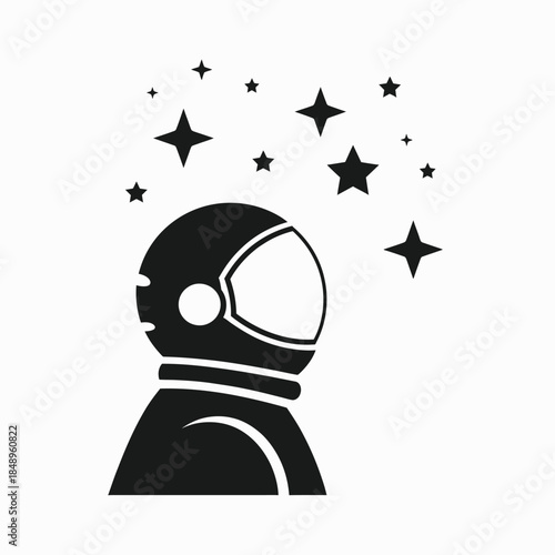 Astronaut dreaming among stars