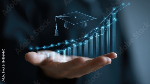 Abstract illustration of educational progress and financial growth