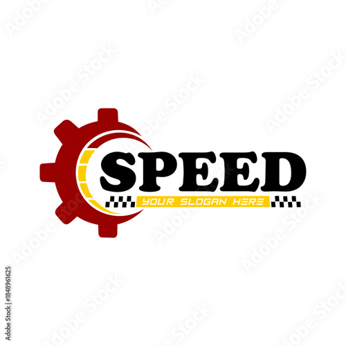 RPM and gear Auto Vector Speed ​​Logo Template with elegant look