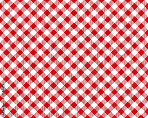 A vibrant red and white checkered pattern fills the entire frame