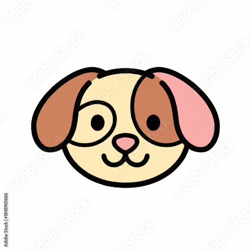 Cartoon Dog Face with Floppy Ears.
