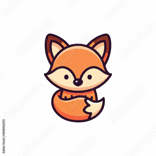 Cartoon Fox Illustration with Orange Fur.