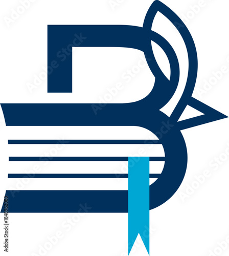 the logo is the monogram B Fish and book. Batik, Unique and elegant.