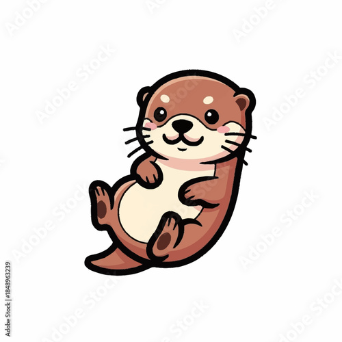 Cartoon Otter Character Illustration.