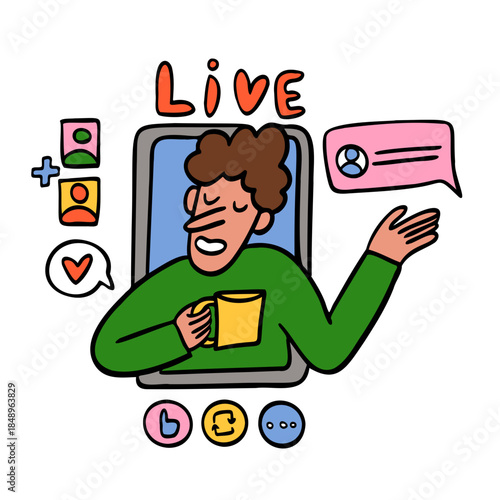 Man Hosting Online Live Stream