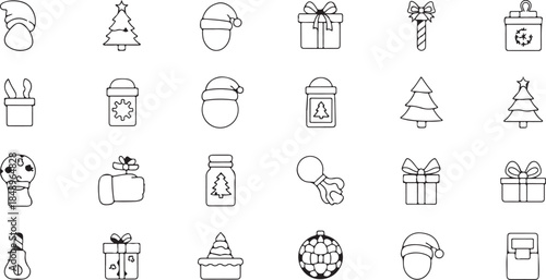 Hand Drawn Church Icon Set with Black Silhouette Illustrations for Christmas and Holiday Design
