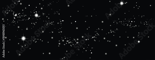 A starry night sky with white dots on black background