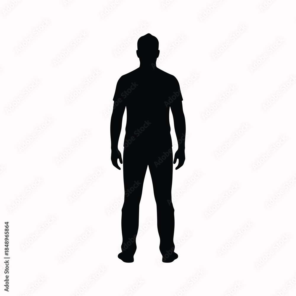 Fototapeta premium Man silhouette standing in back view position
