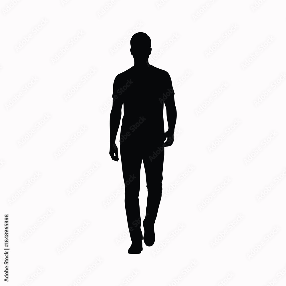 Fototapeta premium Man silhouette walking forward in natural motion