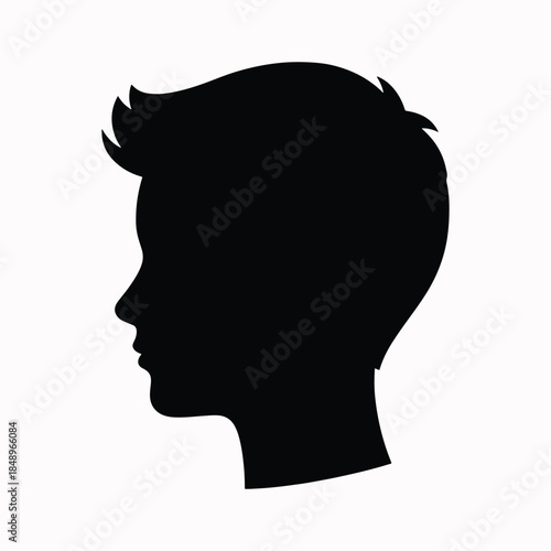 Teen head silhouette shown in youthful side profile