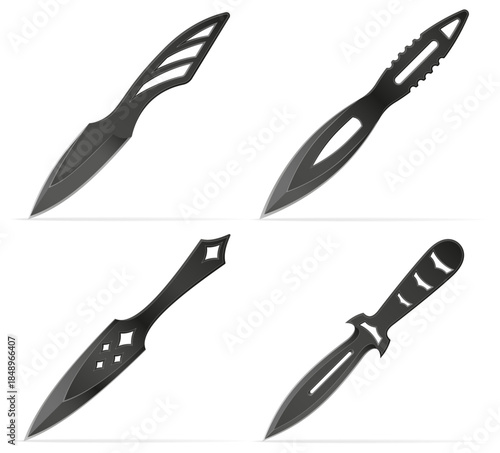throwing combat knife weapon vector illustration isolated on white background