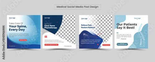 professional social media post template designed for chiropractic and physiotherapy clinics
