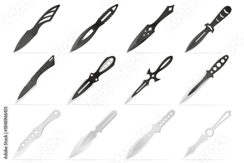 throwing combat knife weapon vector illustration isolated on white background