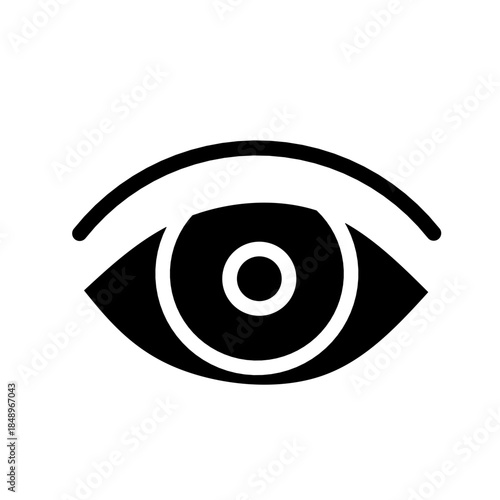 Human Eye Icon Black Solid Medical Anatomy Vector SVG