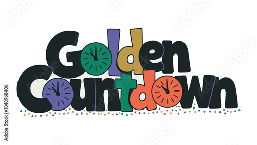 Golden Countdown : A festive design celebrating a countdown using vivid colors, a dynamic visual element. This visual encapsulates the anticipation and excitement of an event.