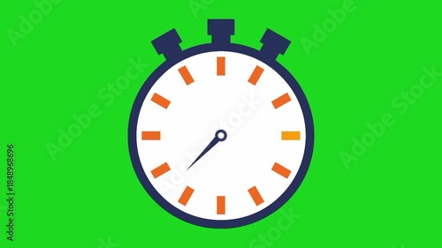 Stopwatch Timer Motion Graphic on Green Screen