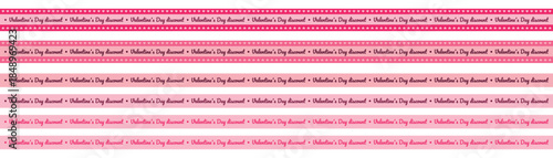 Collection of decorative Valentine's Day sale ribbons for discounts and promotions