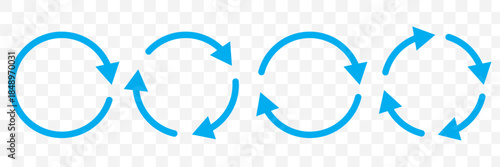 circle arrow icon set. circular arrow icon, refresh, reload arrow icon symbol sign, vector illustration