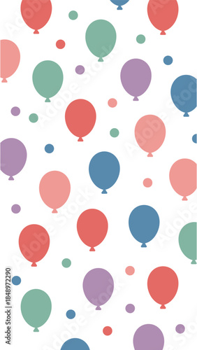 Colorful Balloon Array: A vibrant assortment of floating balloons in various pastel hues creates a festive and cheerful backdrop, perfect for celebrations and joyful occasions.