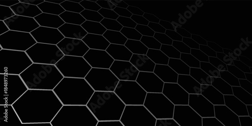 Hexagon pattern. Seamless black and white background. modern