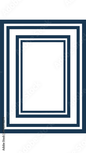 Geometric Design: A striking composition featuring a series of rectangular frames, creating a sense of depth and structure. The clean lines and bold color create a visual statement.