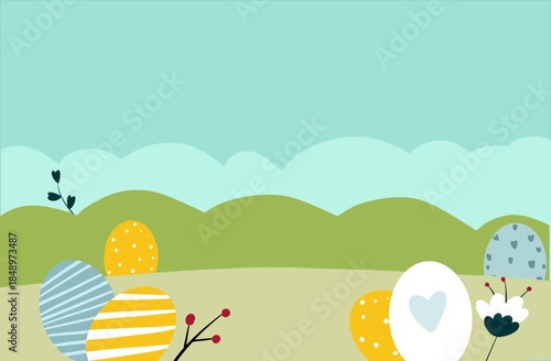 easter card with eggs