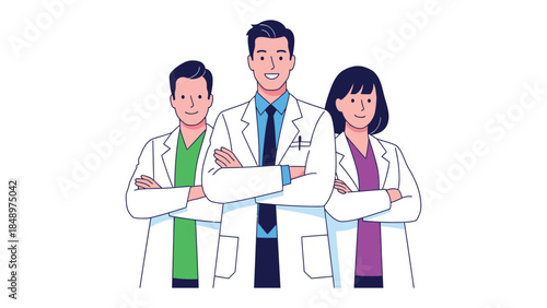 Medical Team: A determined team of healthcare professionals, exuding confidence, stands united. A symbol of collaboration and expertise.