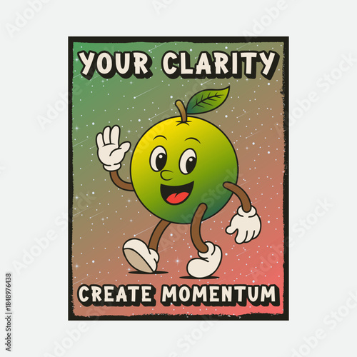 Simple and Fun Cartoon Mascot Character With Beautiful Phrase
