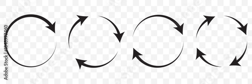 Transfer, swap, exchange, spin, flip concept. Circular arrow editable stroke outline icon isolated on white background flat vector illustration. Pixel perfect. 64 x