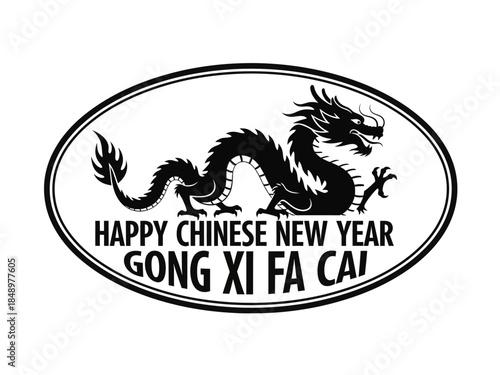 Happy Chinese New Year Wishes Dragon Illustration for Festive Greetings and Celebrations