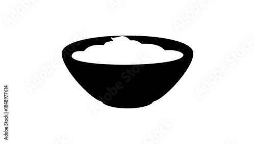 Sour cream symbol, black isolated silhouette