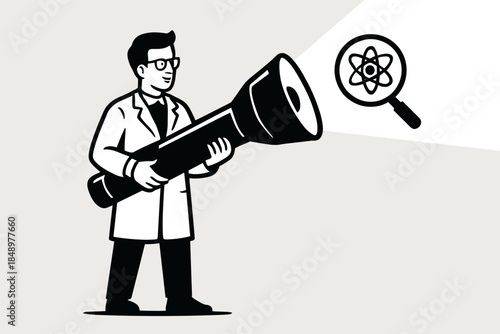 Scientist Research and Scientific Discovery Concept Illustration