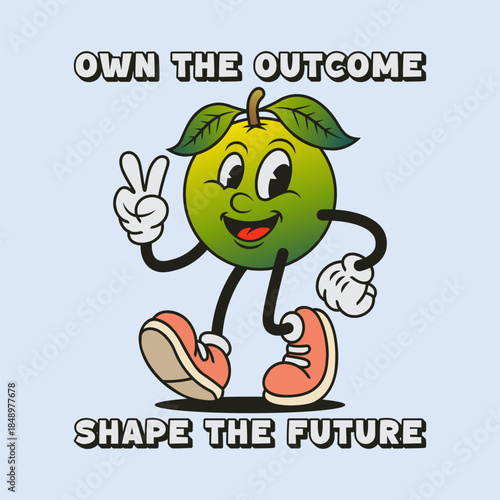 Simple and Fun Cartoon Mascot Character With Beautiful Phrase