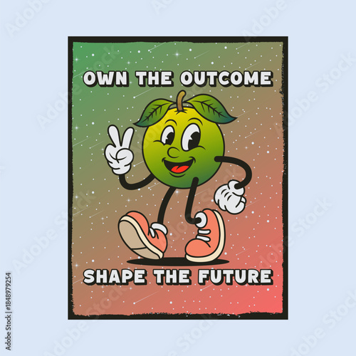 Simple and Fun Cartoon Mascot Character With Beautiful Phrase