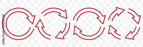 Transfer, swap, exchange, spin, flip concept. Circular arrow editable stroke outline icon isolated on white background flat vector illustration. Pixel perfect. 64 x