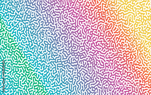 Abstract Reaction-diffusion or Turing pattern natural texture, in a coral pink gradient colour scheme. Linear design with biological shapes.Organic lines in memphis. abstract turing organic wallpaper.