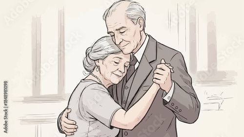 senior couple looking at camera