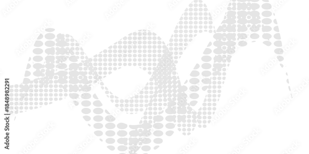 Fototapeta premium Dotted halftone waves. Abstract liquid shapes, wave effect dotted gradient texture waves isolated vector symbols set.