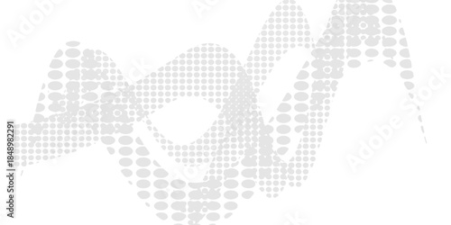 Dotted halftone waves. Abstract liquid shapes, wave effect dotted gradient texture waves isolated vector symbols set.