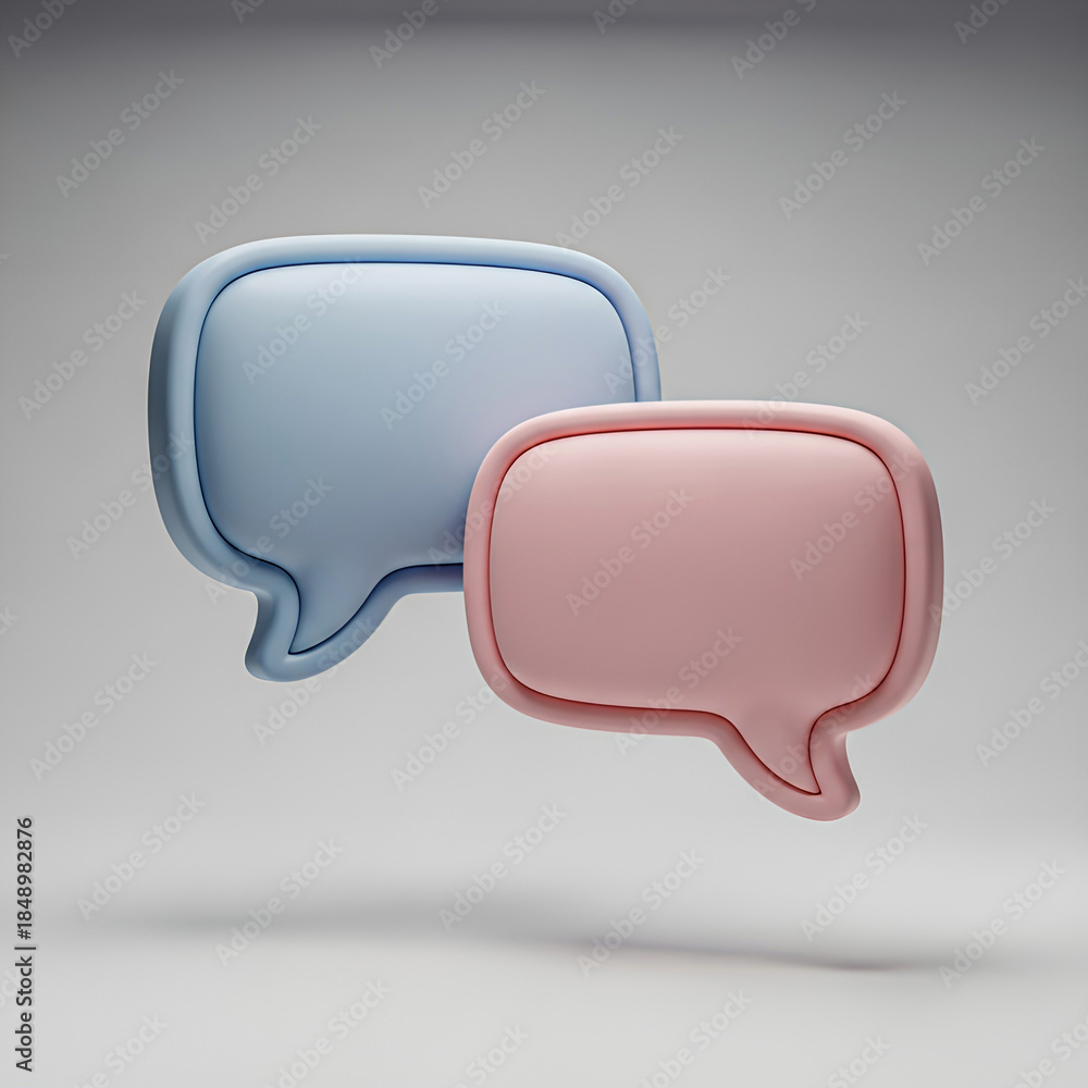 Fototapeta premium 3D speech bubble icons for chat and communication