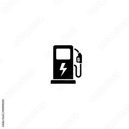 Icon Of Electric Charging Pump With Lightning Bolt.