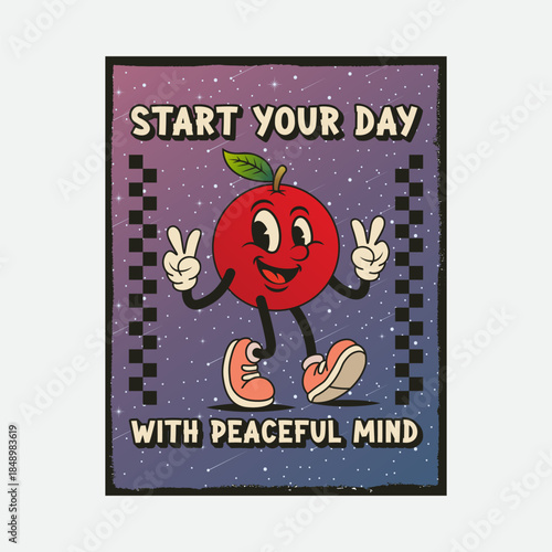 Simple and Fun Cartoon Mascot Character With Beautiful Phrase