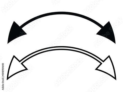 Double Head Arrow. Bidirectional Two-Way Pointer Symbol for Navigation and Interface. Vector illustration.