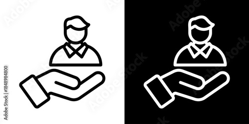 Tutelage Icon Of Line Black And White Style Vector Illustration
