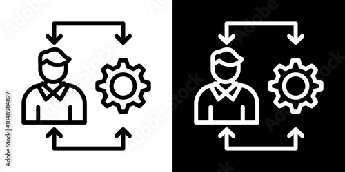 Approach Icon Of Line Black And White Style Vector Illustration
