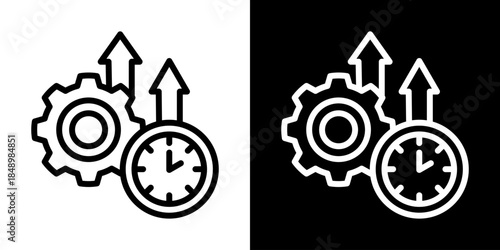 Productivity Icon Of Line Black And White Style Vector Illustration
