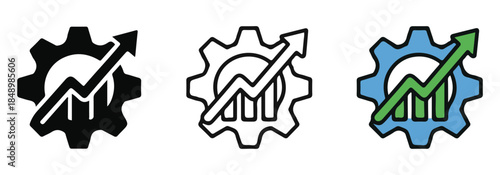 Money and financial growth outline icons set vector illustration for web design